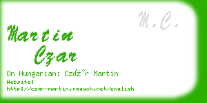 martin czar business card